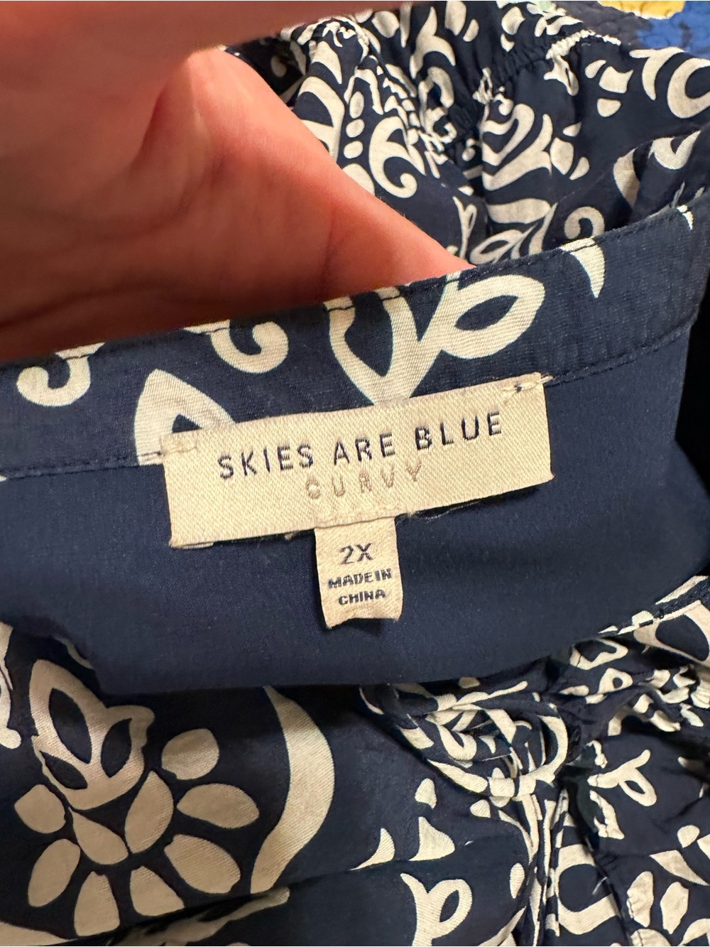 Skies Are Blue Navy and White Printed Maxi Dress Size 2X  NWOT - Picture 6 of 7